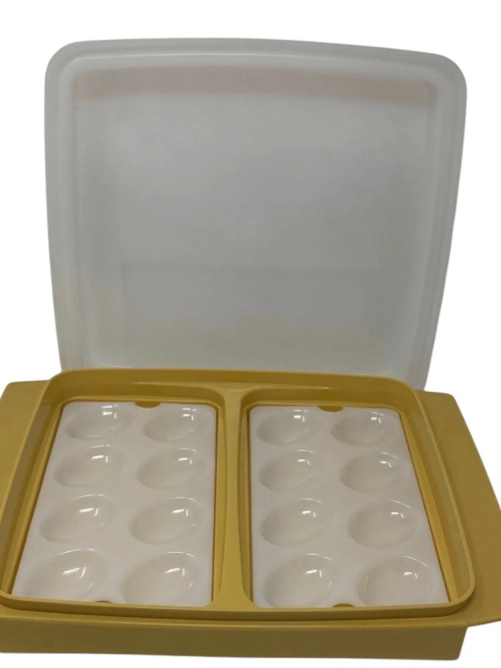 Vintage Tupperware 4-piece Deviled Egg Keeper In Harvest Gold